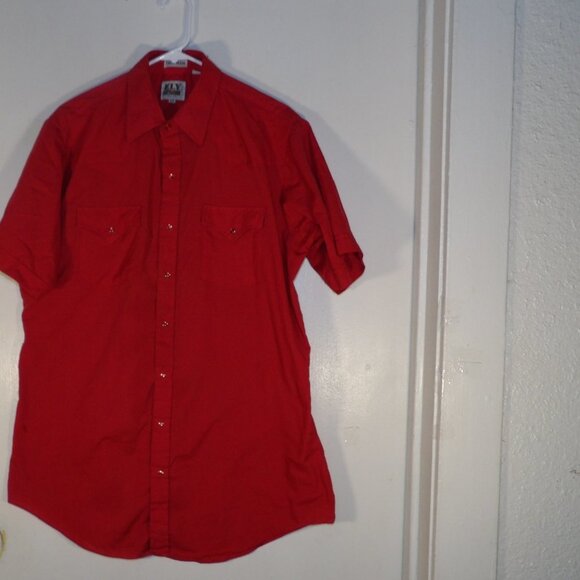 Ely Cattleman Short Sleeve Pearl Snap Western Rodeo Shirt Sz LT Tall Man - Picture 1 of 5
